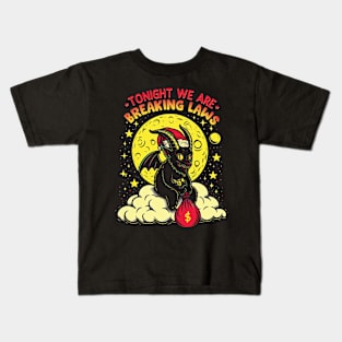 Tonight We re Breaking Laws - Funny Baphomet Christmas Gift Kids T-Shirt